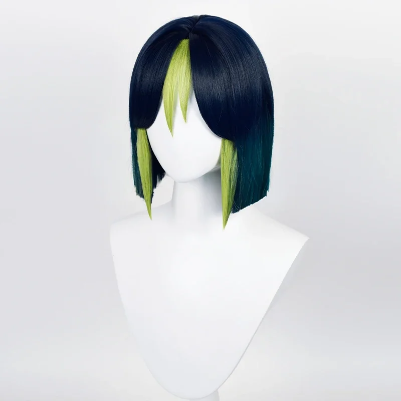 Sumeru Tighnari Cosplay Wig Genshin Impact Tighnari Ear Tail Prop 30cm Short Heat Resistant Synthetic Wig Halloween Party Wigs