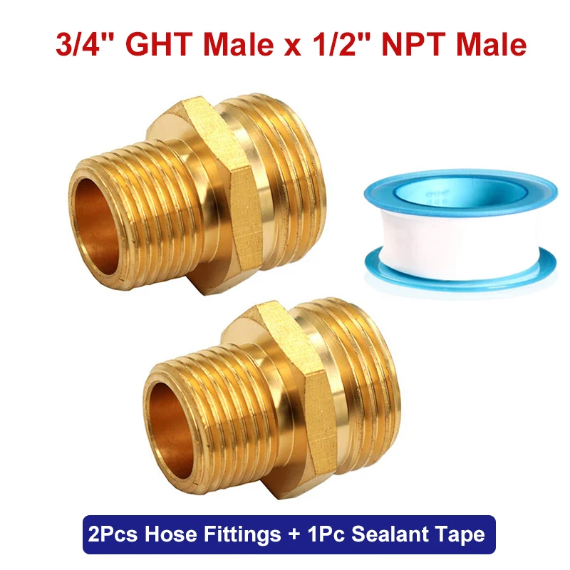 Male to Male Hose Connector Brass Garden Hose Fittings 3/4\