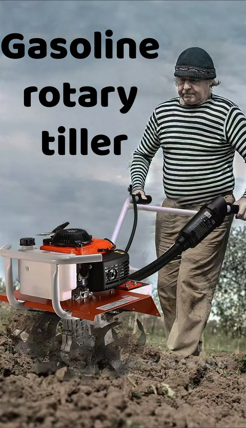 

Hot Sale Multifunctional 8HP Hand Push Power Tiller Mini Rotary Cultivator Garden Farm Soil Loosening Weeding Machine