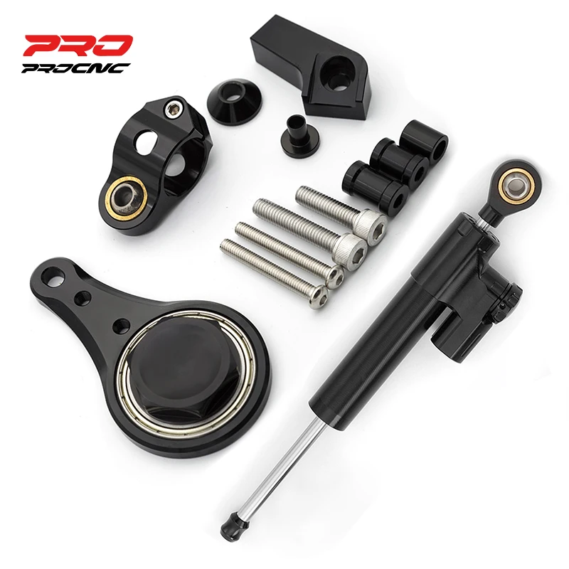 

CNC Motorcycles Stabilizer Steering Damper For Kawasaki Ninja ZX6R ZX-6R ZX636 2005-2006 Complete Steering Mount Kit Bracket