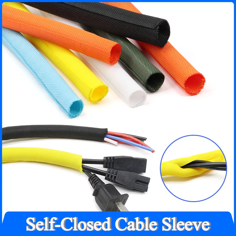 

1~10M Self Closing Cable Sleeve 3 5 8 10 13 16 19 25 30 38mm PET Braided Expandable Tube Harness Management Protect Wire Wrap