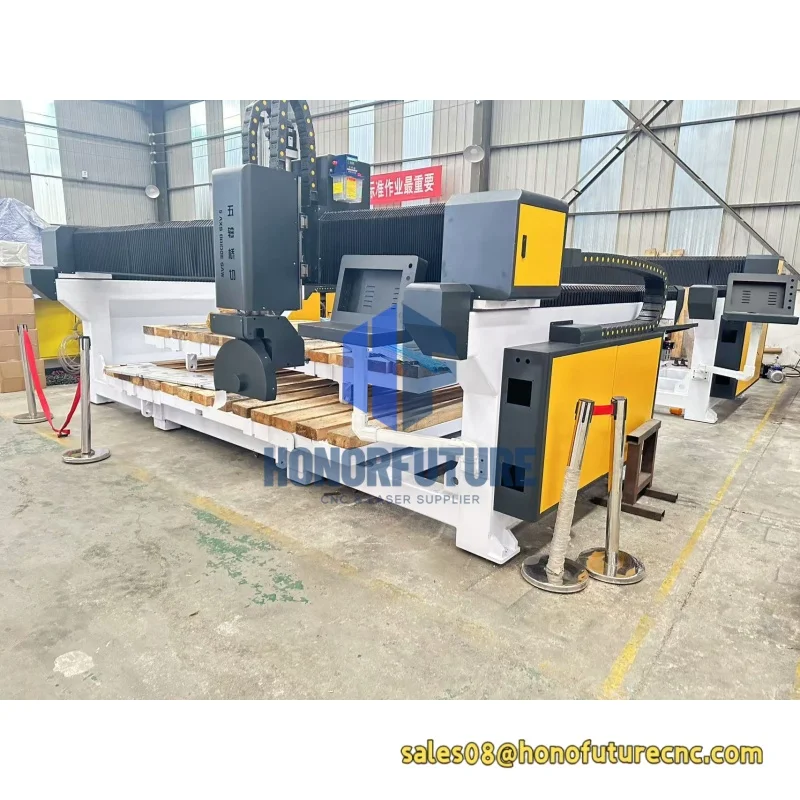 High Precision 4+1 Axis CNC Bridge Saw Stone Cutting Machine Motor Bearing Gear PLC Engine Granite Marble Slab Cutting Tools