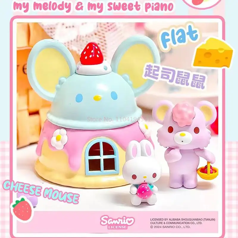 In Voorraad Sanrio My Melody Amd My Sweet Piano Speelhuis Serie Blind Box Kawaii Anime Figuur Model Collectible Cartoon Decor Speelgoed