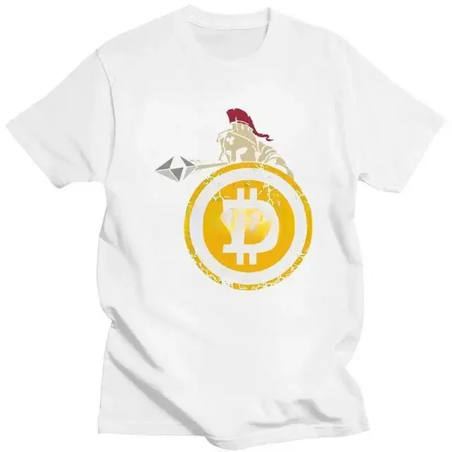 Men's 100% Cotton Print T-shirt Streetwear Tshirt Short Sleeve BTC Tee Tops Bitcoin HODL Your Cryptos Cryptocurrency T Shirt