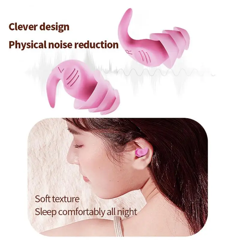 3PCS Swimming Ear Plugs Ergonomics Silicone Earplugs Noise Reduction Reusable Water Sports Seaside Pool Accessories