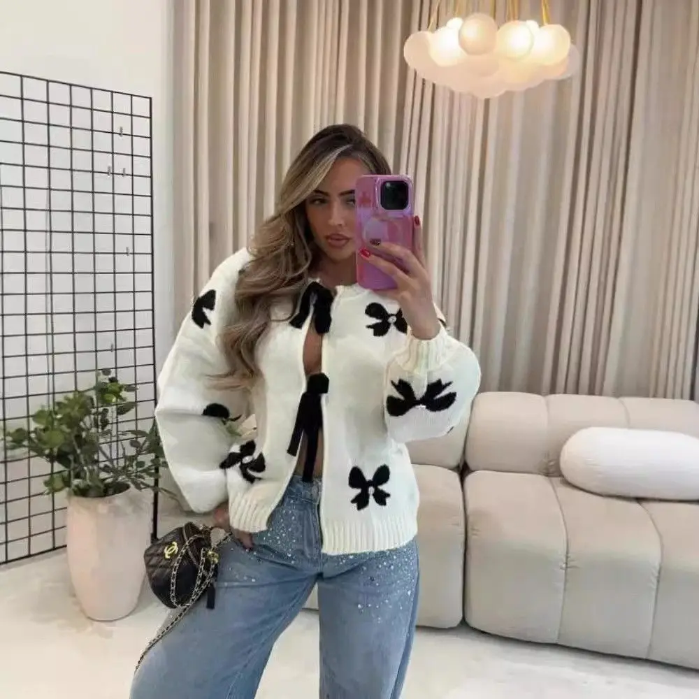 

Повседневный длинный вязаный свитер Sve с узлом ort Sle для женщин, осень-зима, Новое поступление, утягивающий открытый кардиган