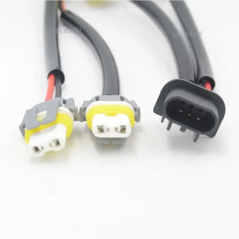 2Pcs 2-Way Splitter Wire Conversion Wire 9008 H13 Male TO 9005 9006 H10 Female Harness Head Light Male Female Plug  Ceramic