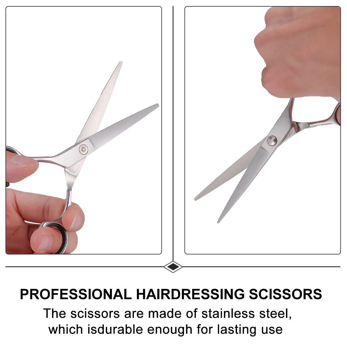 

Silver Hairdressing Scissors Stainless Steel Precision Hair Cutting Shears Portable Stylish Rust Resistant for Salon and