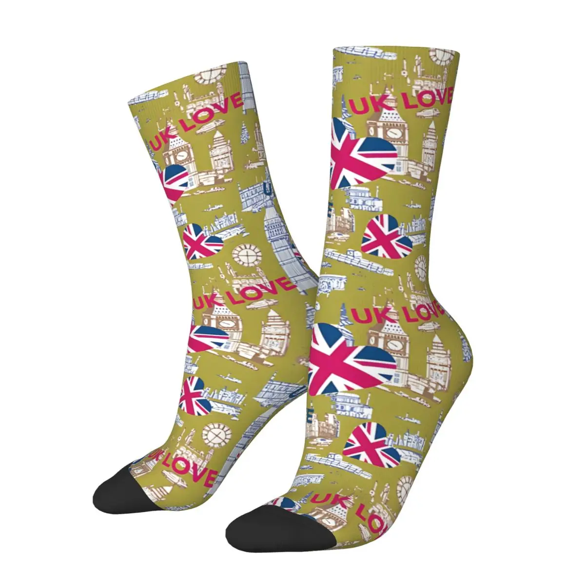 UK LOVE Unisex Winter Socks Hiking Happy Socks street style Crazy Sock