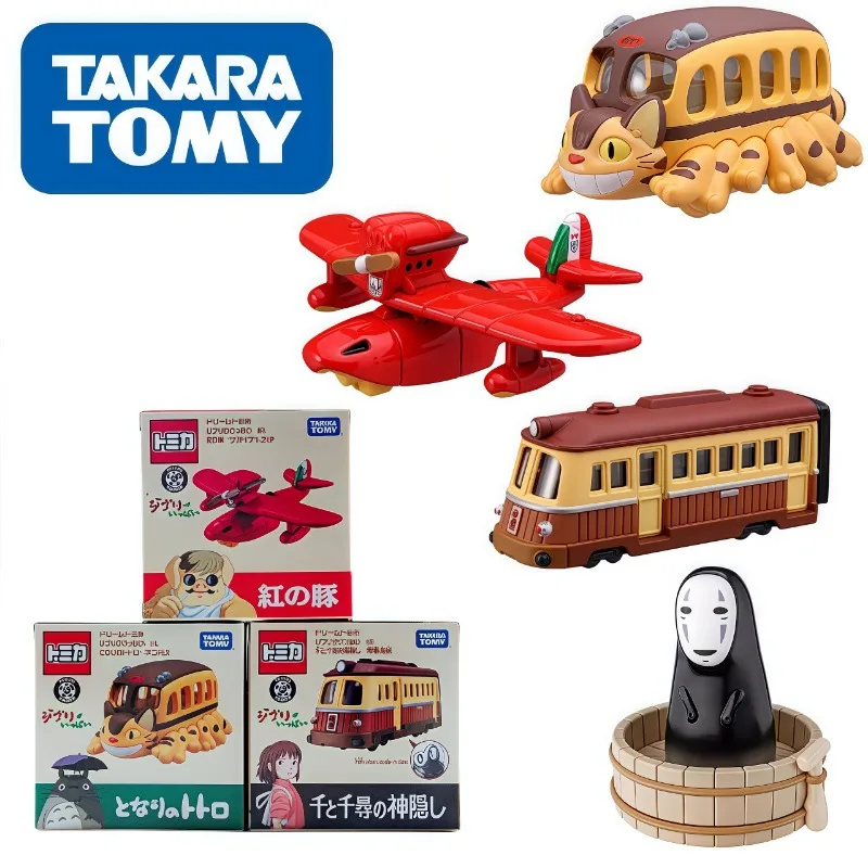 

8 см TOMY Моделирование автомобиля из сплава Аниме Совместные модели Тоторо Автобус Унесенные призраками Tram Porco Rosso Самолеты и т. д. Коробка Бутик-подарки