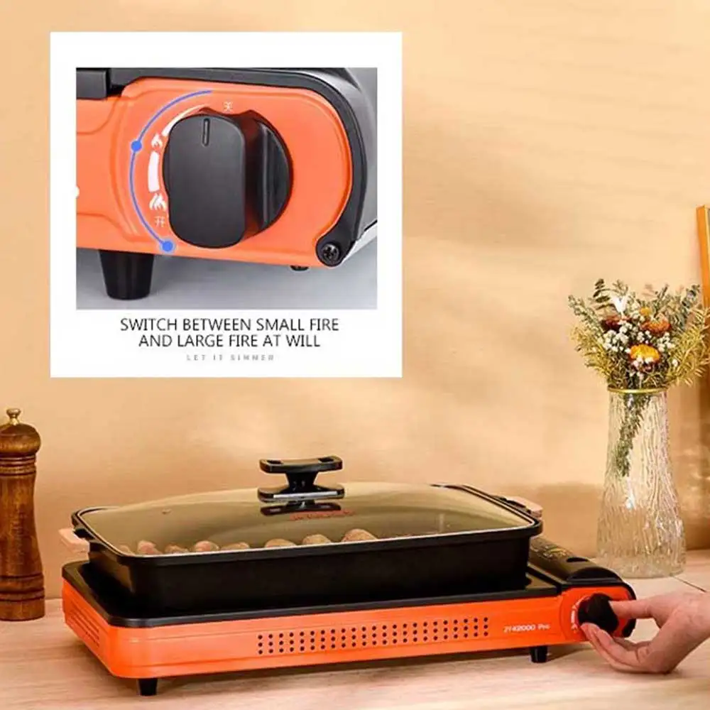 المنزلية متعددة طباخ إناء/ قدر شواء الغاز الأسماك المشوية موقد آلة كاسيت الشواء التجارية