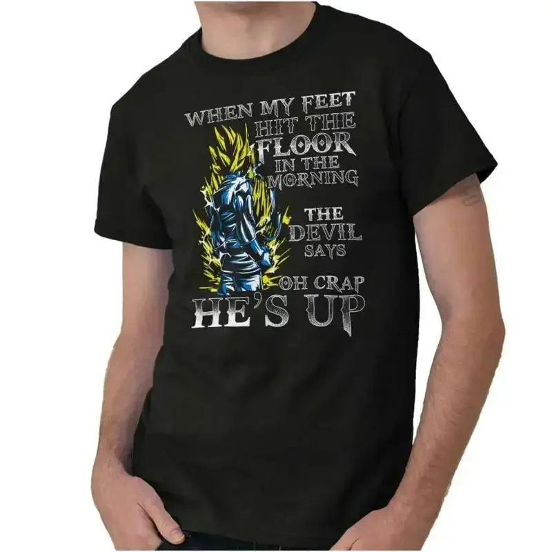 My Feet The Floor The Devil Says He s Up Mens Casual Crewneck T Shirts Tees