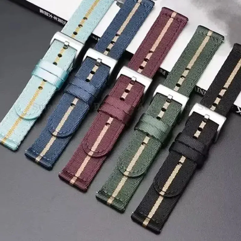 18mm 20mm 22mm 24mm Woven Nylon Watch Band for Omega Seamaster300 for Tudor Canvas Quick Release Bracelet Stainless Steel Buckle