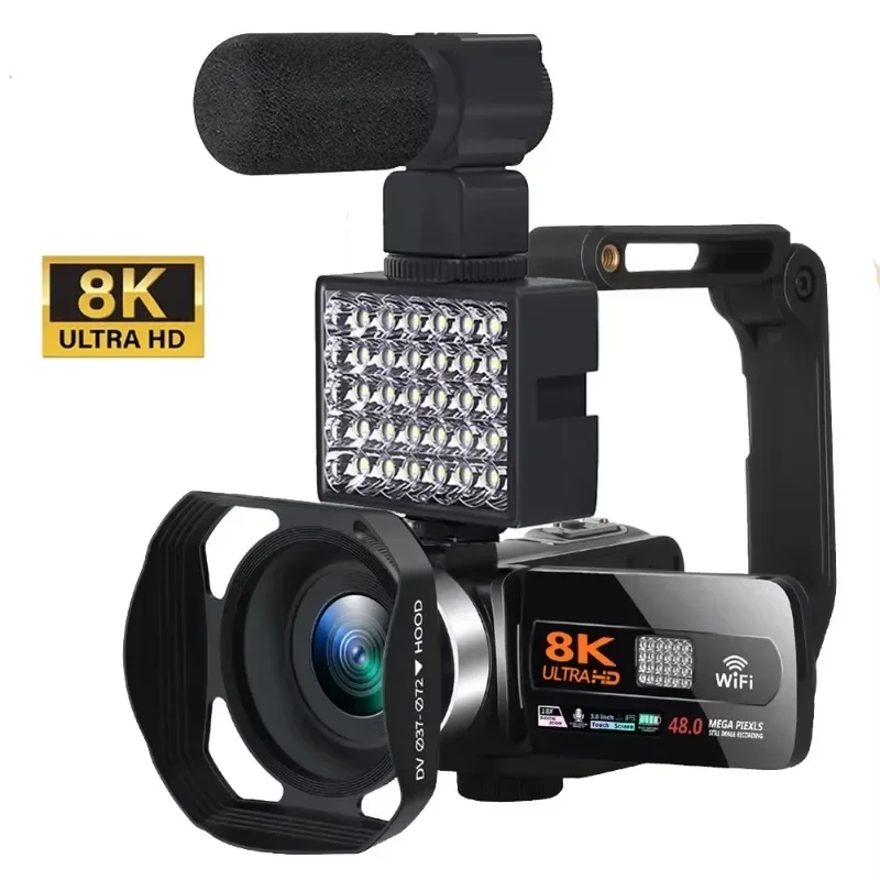 48MP 8K Digital Video Camcorder WIFI Live Streaming Recorder 16X Optical Zoom Night Vision Vlogging  Por Photography