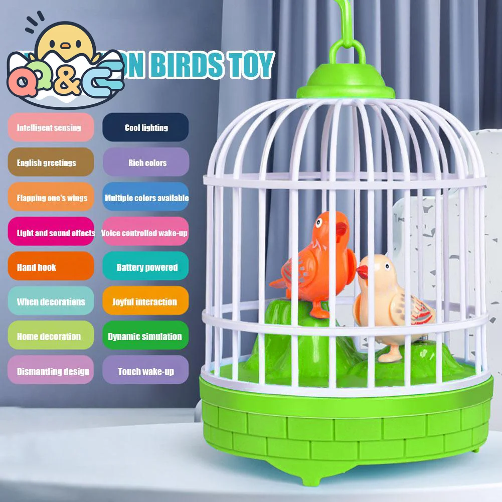 

Говорящая электрическая птица, новинка, подарок, индуктивное управление звуком, имитация птичьей клетки, забавная игрушка, птичья клетка, голосовая развивающая игрушка, подарок для ребенка