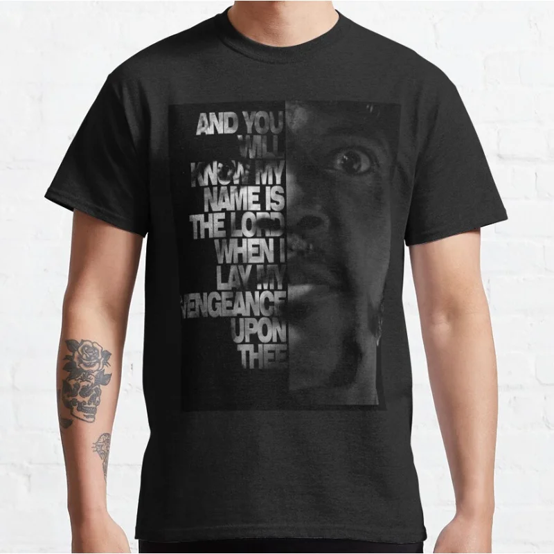 Samuel L Jackson Monologue 80s vintage movie Pulp fiction Short-sleeve crewneck T-shirt for men large size Adult Tops S-6xl
