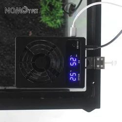Smart Cooling Fan Reptile Enclosure Ventilation Fan LED Display Strong Wind Low Noise For Amphibians Reptiles Snakes terrario