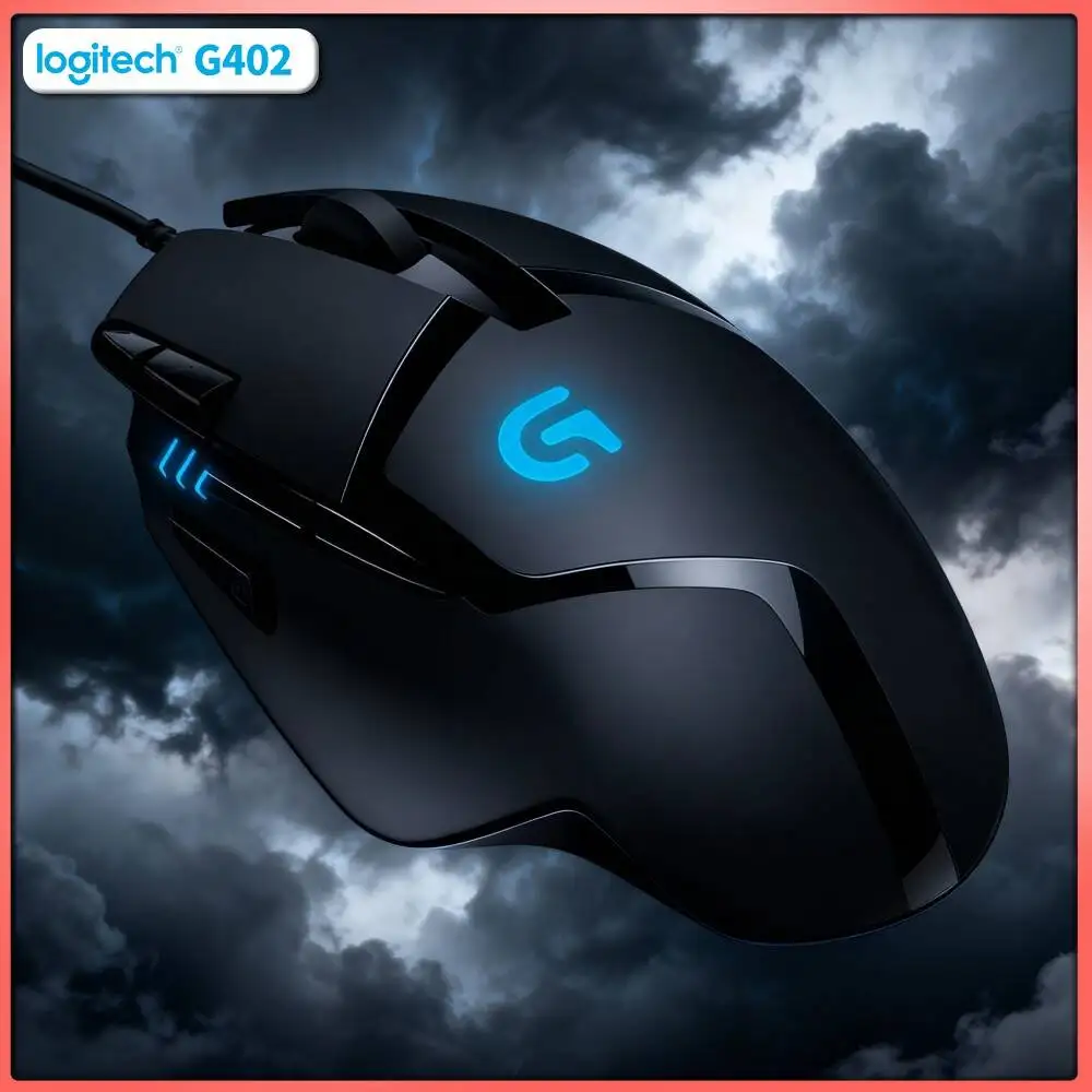 Logitech G402 Wired Gaming Mouse 8 Programmable Buttons 500 IPS 4000 DPI Anti-Slip Design for Serious Gamers