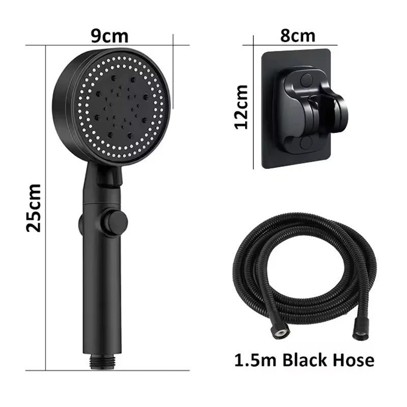 Pressure Boosting Shower Head Set Home Use Powerful Bath Shower Water Heater Flower Sprayer Hose Bathrooms Handheld Showerhead view 6