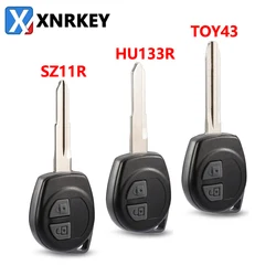 Xnrkey 2 botão remoto escudo da chave do carro para suzuki swift vitara sx4 alto jimny chave caso capa hu133r/sz11r/toy43 lâmina botão almofada