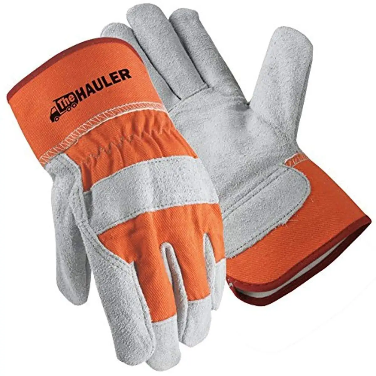 

Leather Palm Gloves, Safety Cuff, Large Orange Pack of 12 - Durable Workwear for Men