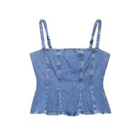 MYST&ZA2025 summer new women's clothing casual versatile simple hot girl design short slim denim camisole vest puffy top