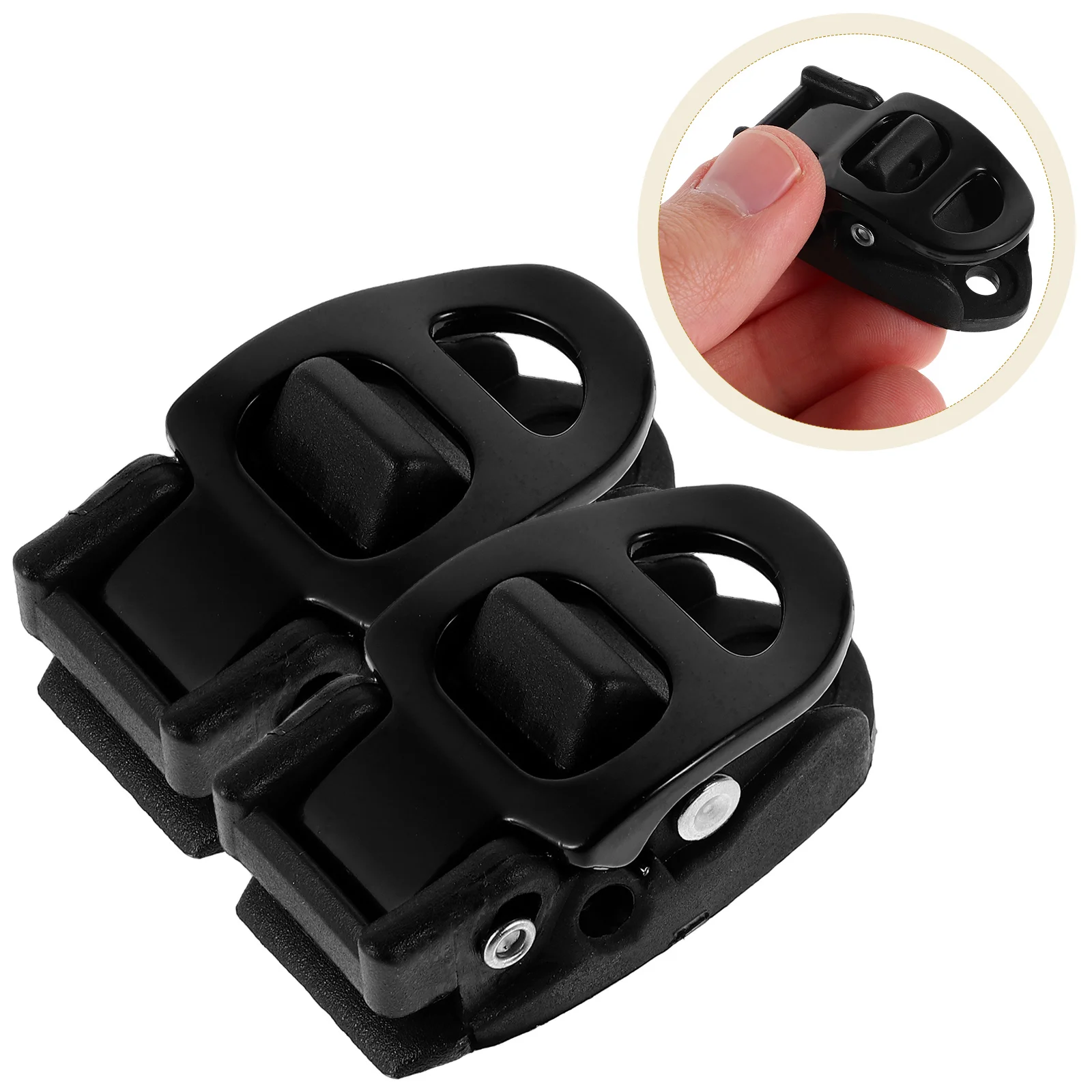 

2 Pcs Skate Accessories Replacement Buckles for Roller Skates Black Inline Clasp
