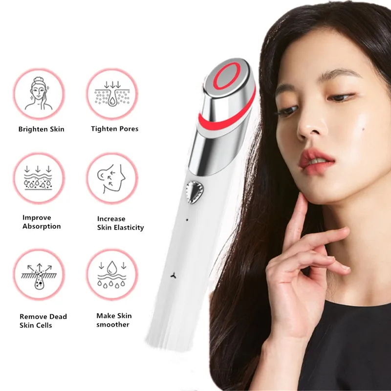 

Rechargeable Skincare Wand Led Light Vibration Facial Eye Massager Pen