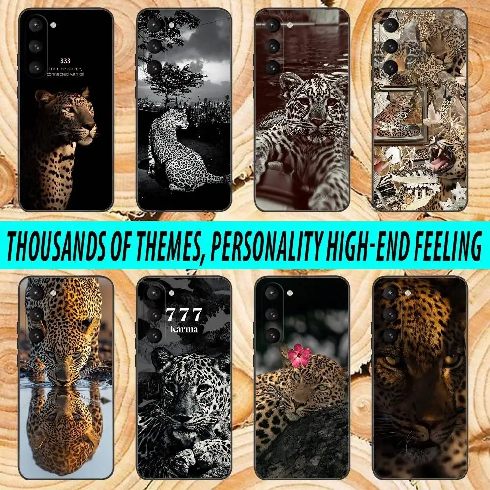 

Fashion Cool Animal Leopard Phone Case For Samsung Galaxy A 91,80,73,72,71,53,52,51,22,5G Soft Black Cover