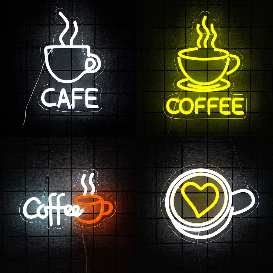 Coffee Neon Signs For Wall Decor,Led Neon Lights For Cafe,Bar,Club,Restaurant,Party,Cafe Station Decor,Christmas Gift,Man Cave