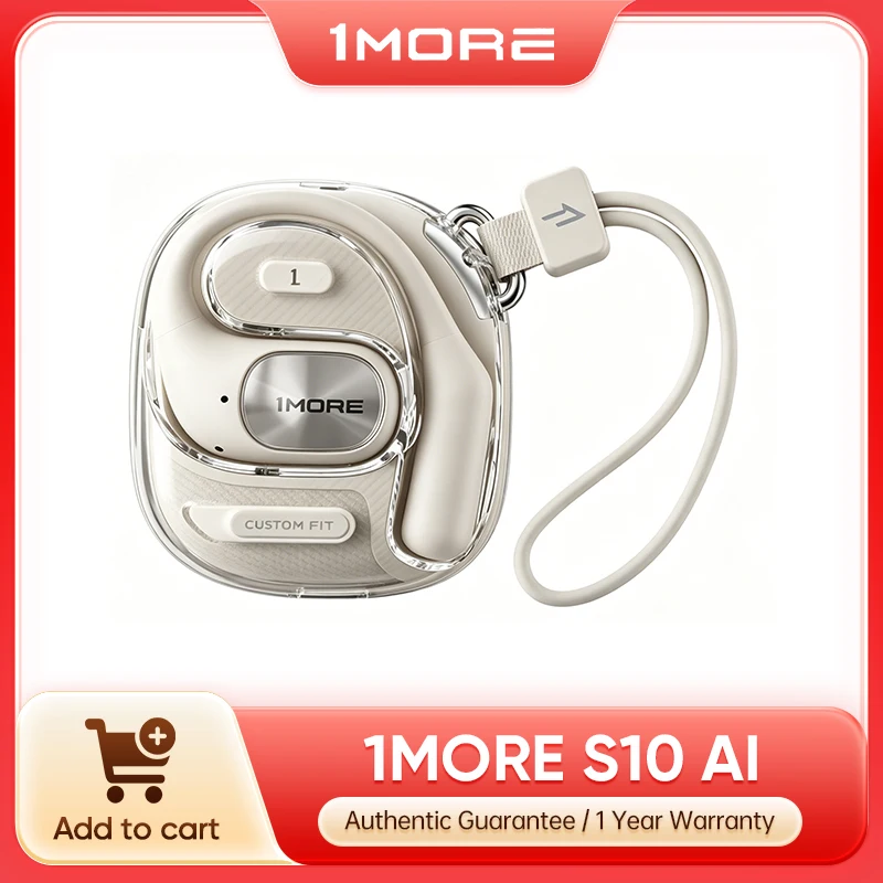 

1MORE S10 AI Open-Ear Bluetooth Earbuds AI Translation ENC Call Noise Canceling 30H Playtime IPX4 Waterproof Sports Wireless