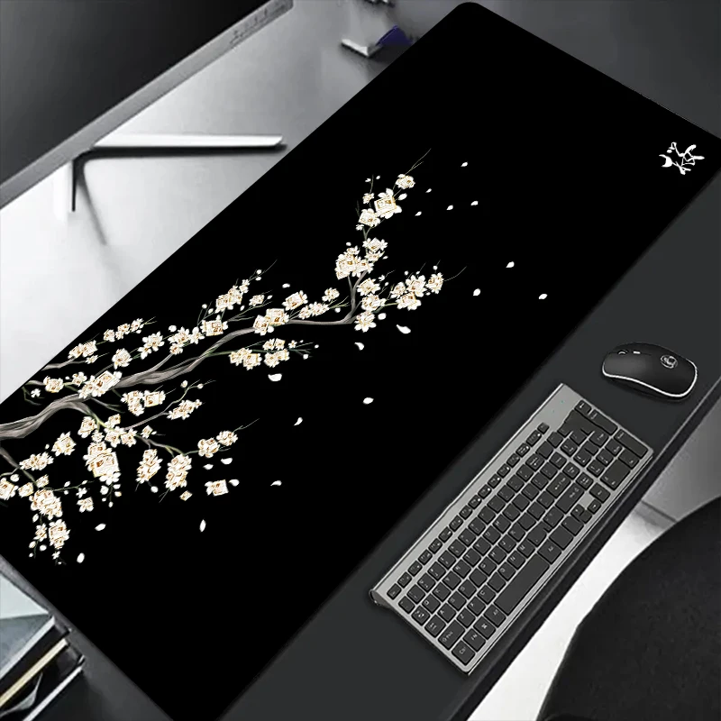 Japan Cherry Blossom Mouse Pad Gray Laptops Gaming Deskmat Sakura Mousepad Anime Office Carpet Gamer Keyboard Computer Desks
