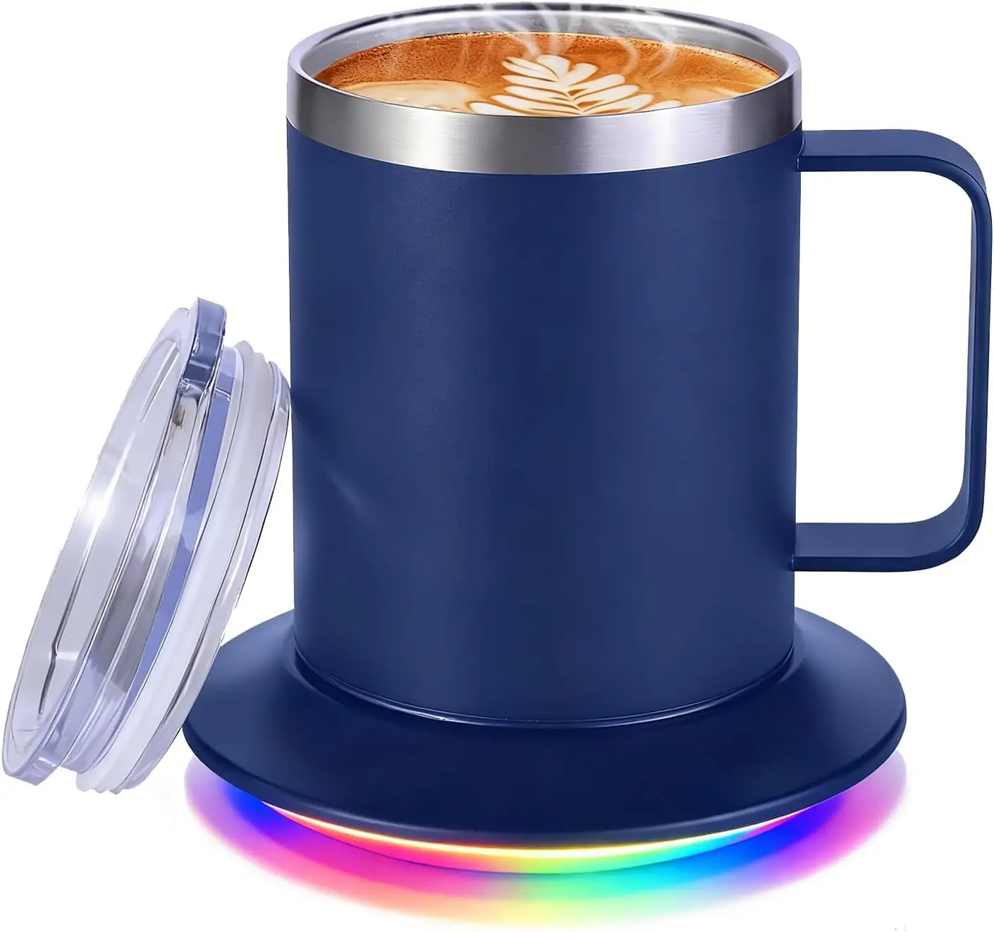 

Heated Coffee Mug with Glow Warmer, Smart Electric Coffee Mug Warmer Set, 10Hrs Auto Shut Off, Heating Coffee Cup for Home