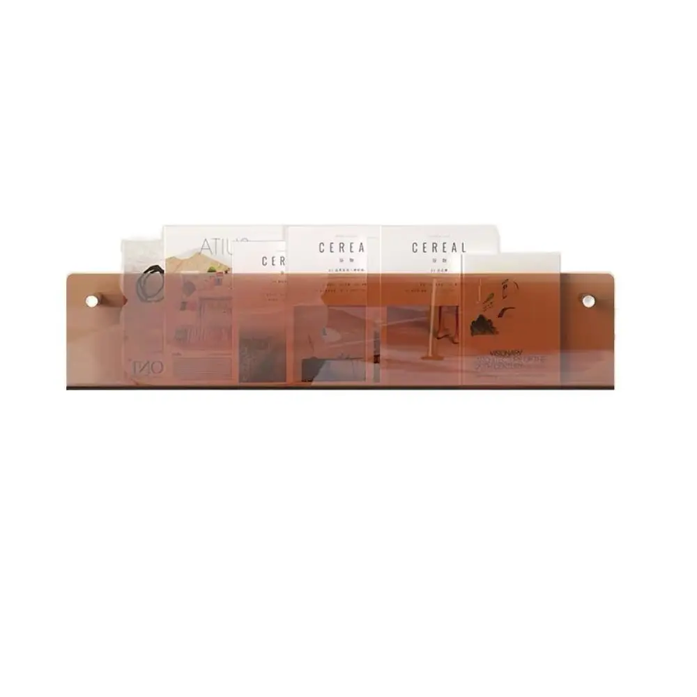 Acrylic Magazine Rack Wall Mount Literature Organizer Floating Bookshelves Italian Brochure Holder Pamphlet Stand Hang Display