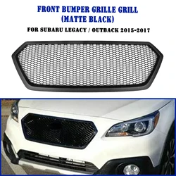 For Subaru Legacy Outback 2015-2017 Front Grille Racing Grill Carbon Fiber Look/Gloss/Matte Black Upper Bumper Hood Mesh Grid