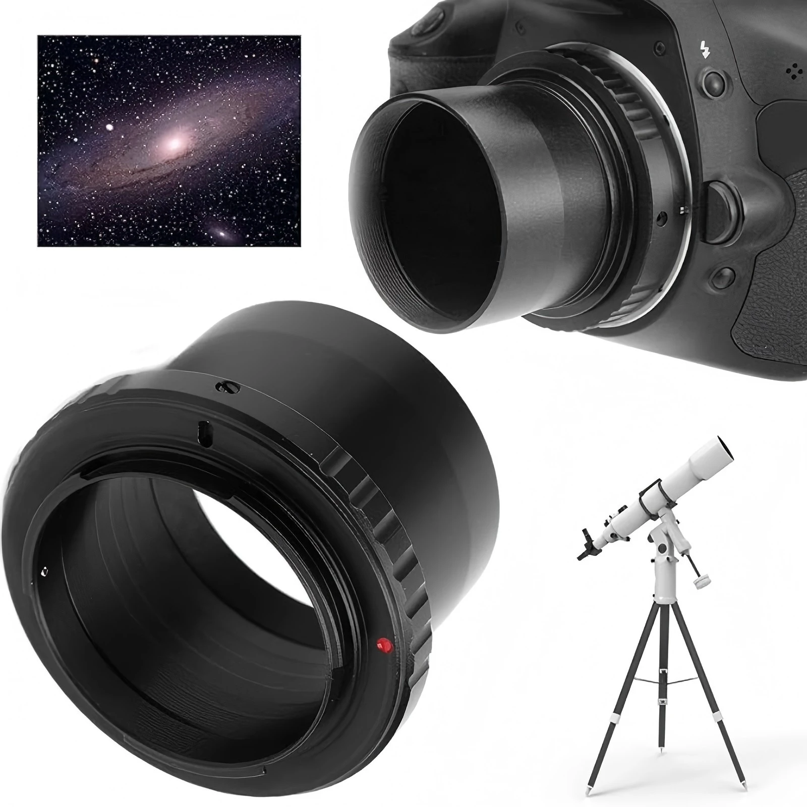 

2-дюймовый адаптер для камеры телескопа T2 (T-интерфейс M48), металлический цифровой зеркальный фотоаппарат Canon/Nikon, совместимый с Sony M4/3, Pentax