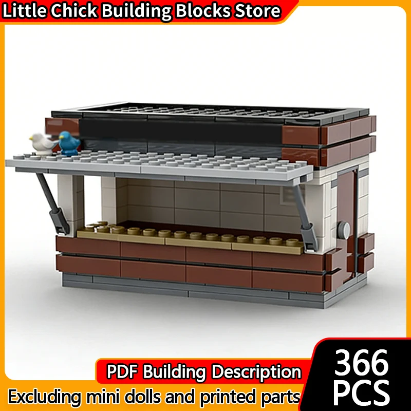 مدينة شارع عرض نموذج MOC قوالب بناء مدينة القهوة الوقوف وحدات التكنولوجيا الأطفال هدايا العيد تجميع اللعب البدلة