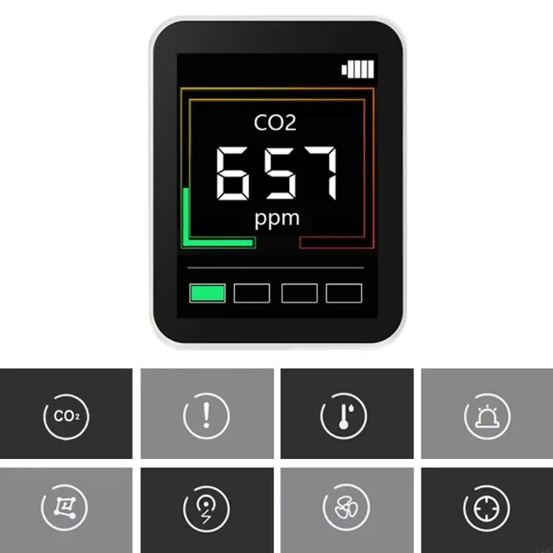 F26C CO2 Air Quality Monitor Gas Tester Detector Analyzer Carbon Dioxide Meter with Temperature Humidity Display 400-5000PPM