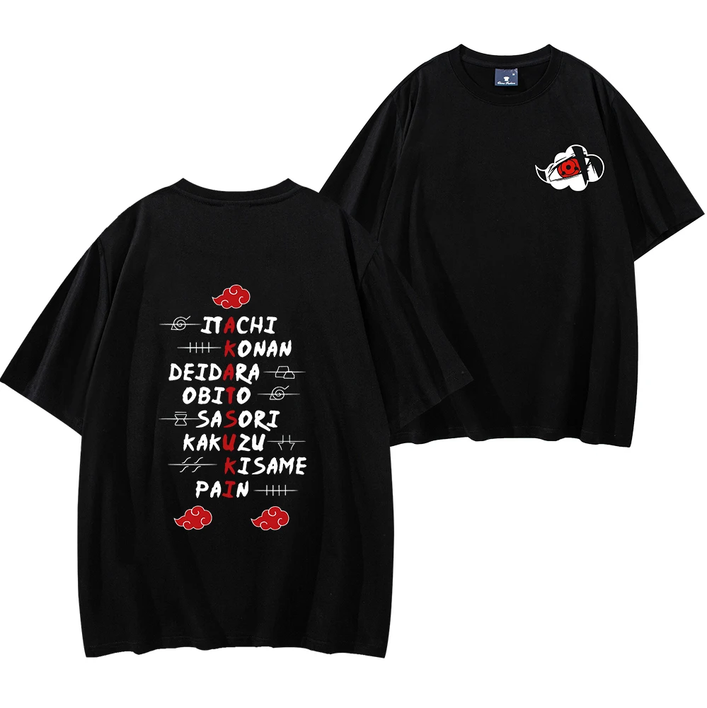 

Футболка с принтом японского аниме «Итачи» для женщин и мужчин, уличная одежда в стиле хип-хоп с короткими рукавами, футболка в стиле Харадзюку, свободные топы в стиле аниме, одежда Y2K