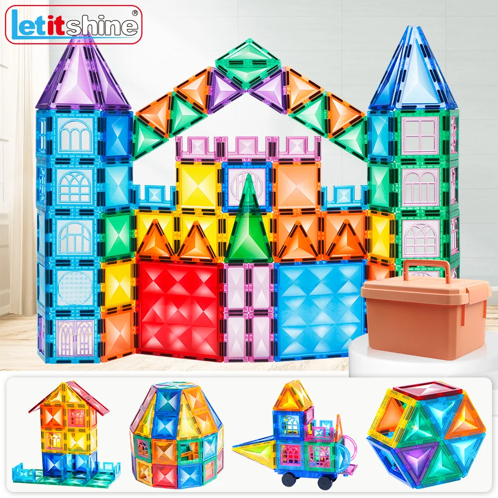 

Montessori Toys Magnetic Building Blocks Magnet Tiles Sensory Construction Educational Stacking Game Baby Kids Children Boy Gift