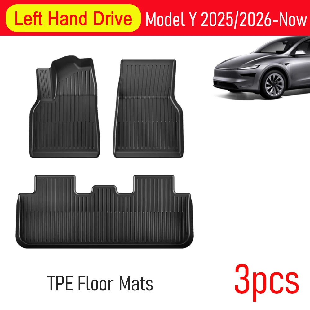 Autokofferbakmat voor 2025 2026 Tesla Model Y Juniper TPE vloermatten & bagagebakbeschermer alle-weersbestendige kofferbakmatten rugleuningmatten accessoires