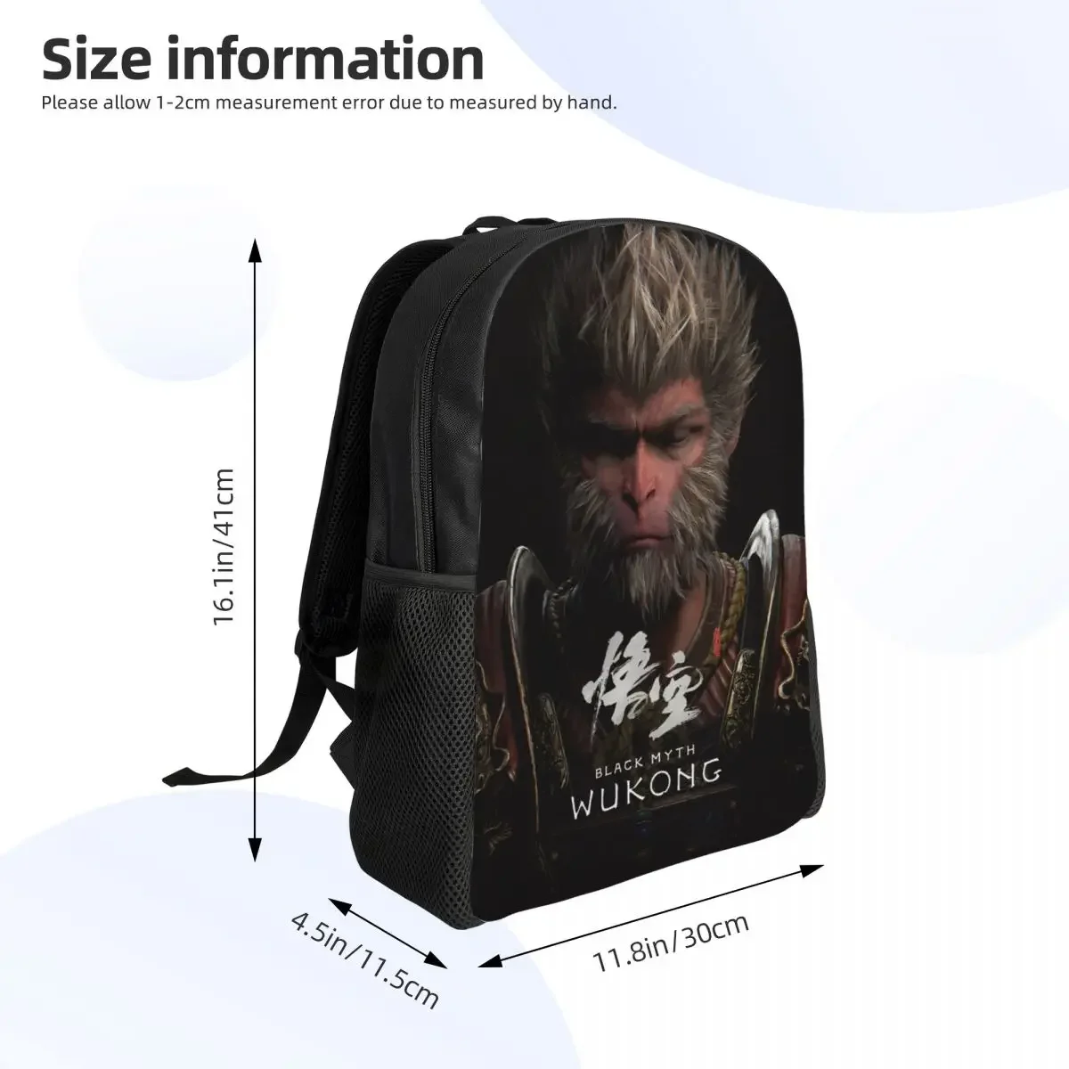 Custom Monkey Wukong Myth Travel Backpack Men Women School Laptop Bookbag Video Game Lover Gaming College Student Daypack Bags