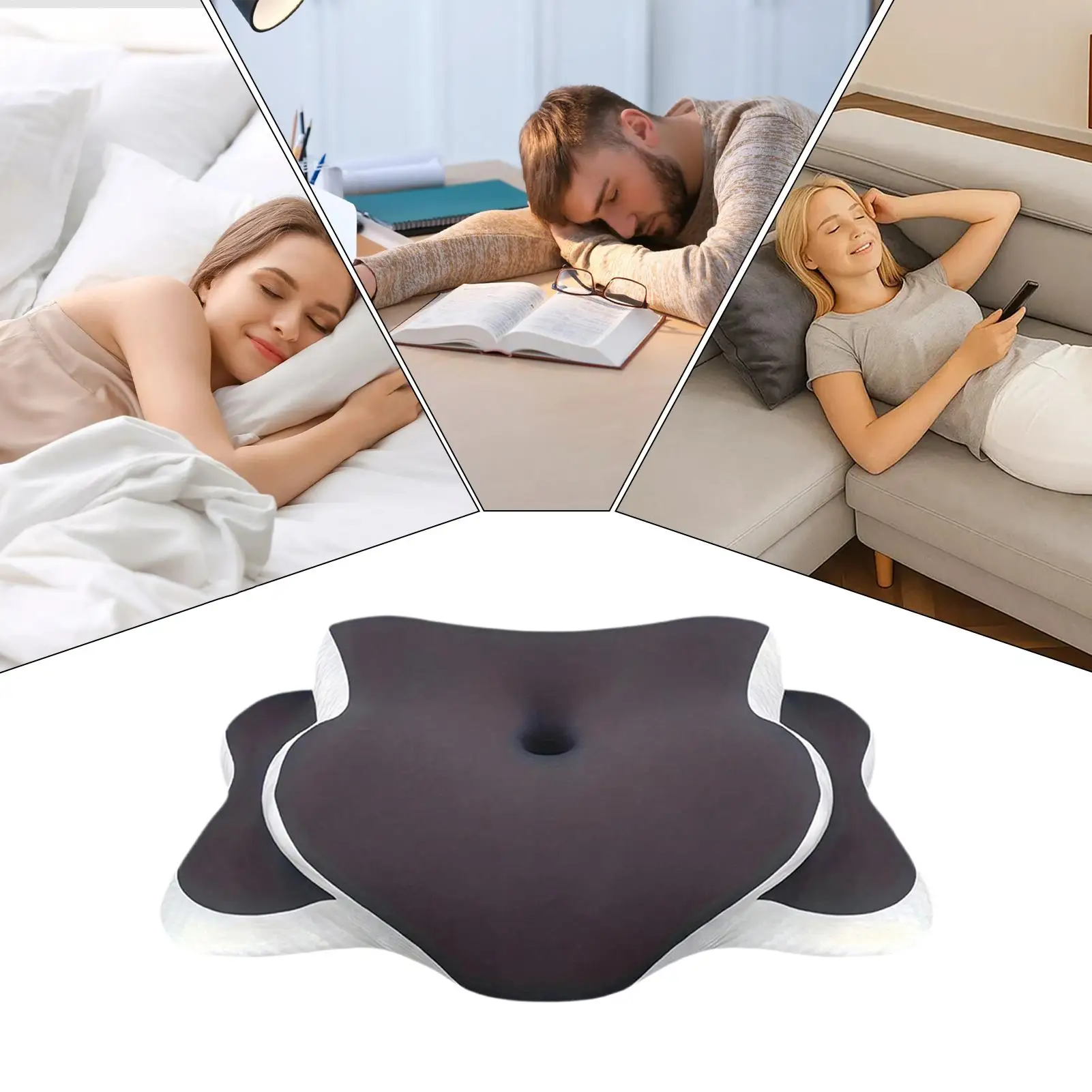 Rückenschlafkissen Schlafhilfekissen Ergonomisches Nackenkissen Ergonomisches Komfortkissen zur Entlastung Weiches Memory-Schaum-Kissen