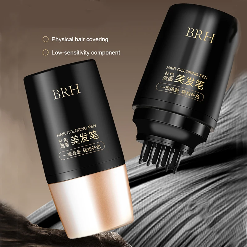 قلم تصفيف الشعر مع مشط الأسنان، لا يؤذي فروة الرأس، يغطي الشعر الرمادي ولا يتلاشى، تجفيف سريع في حالات الطوارئ وتجديد الألوان