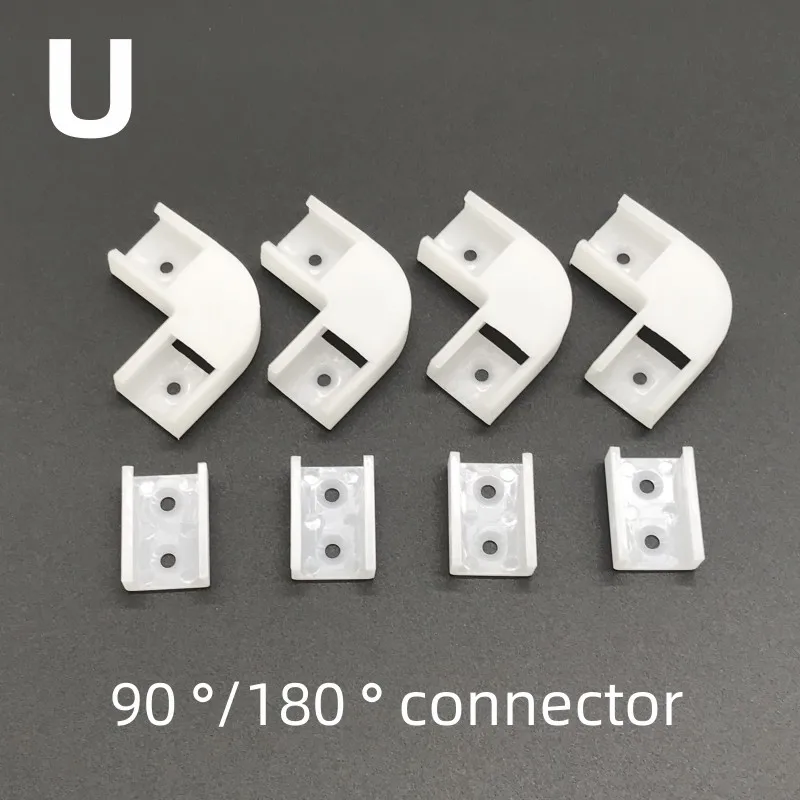 Conector de ângulo de perfil de alumínio, perfil V, perfil U, LED, 90 graus, 180 graus, 2-200pcs