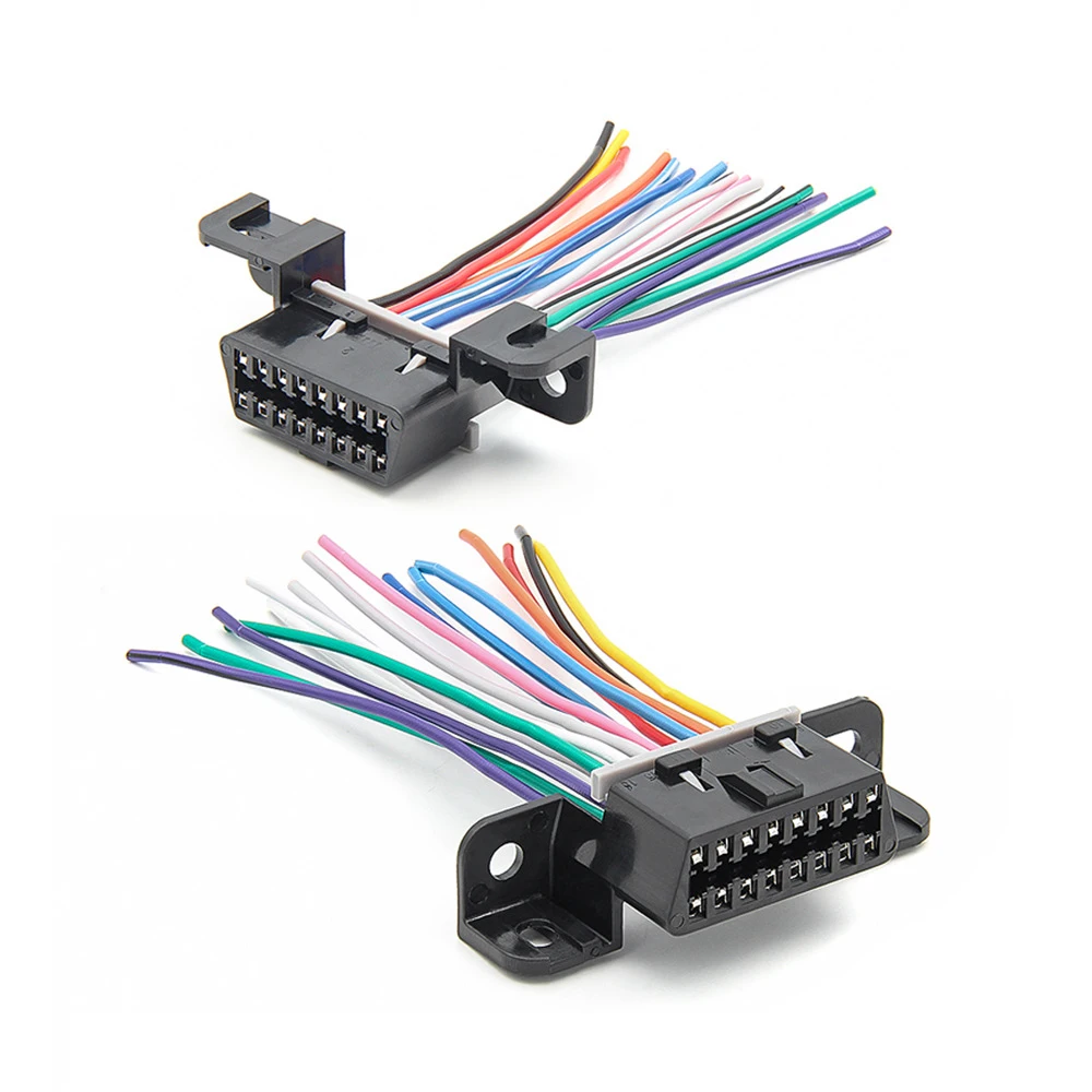 J1962F Fixed Terminal Female Connector with Open End 16-Pin Full-Pin Color-Coded Wires 10cm DIY Cable