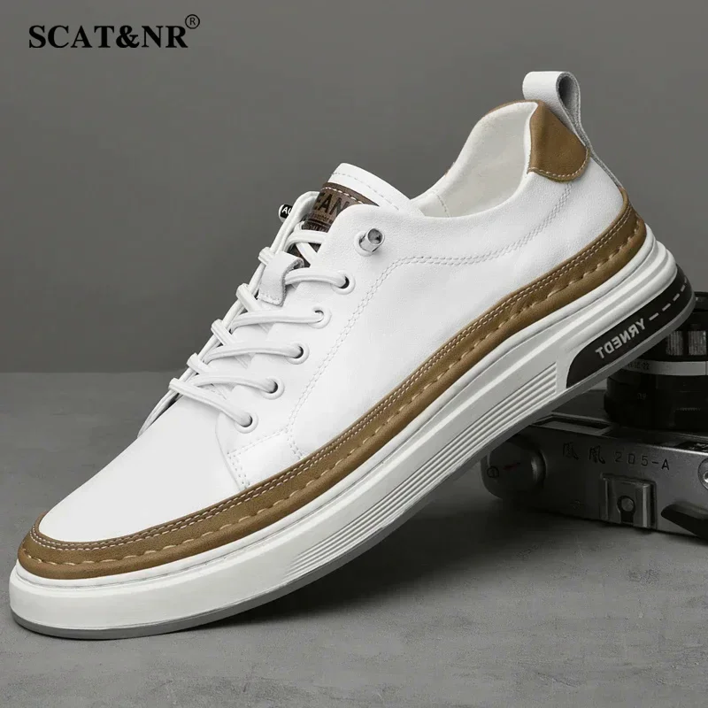 New genuine leather designer shoes for men comfy walking casual shoes lace up sneakers tennis Masculino business shoes cowhide