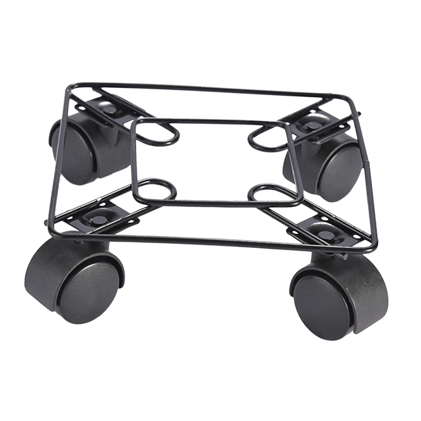 Square Potted Plant Mover Stand with Wheels Metal Iron Flower Pot Rack on Rollers Versatile for Pots, Containers Accessory