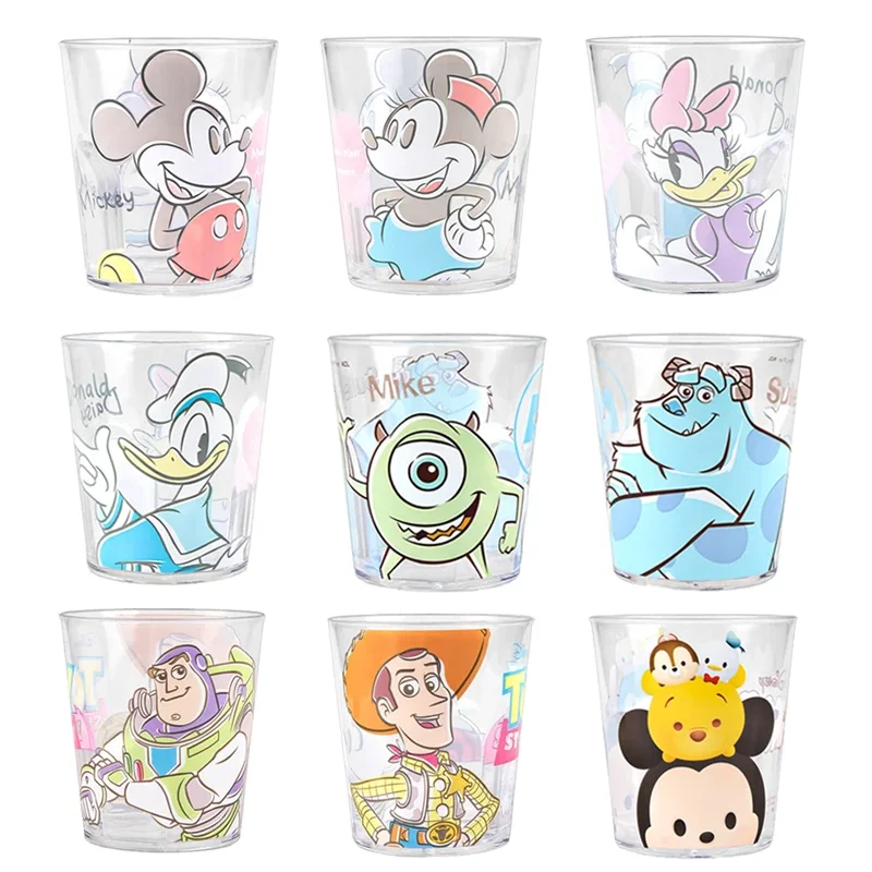 Vaso Transparente con Personajes de Toy Story Monsters Inc, Taza Infantil para Enjuague Bucal, Anti-caídas, para Niños