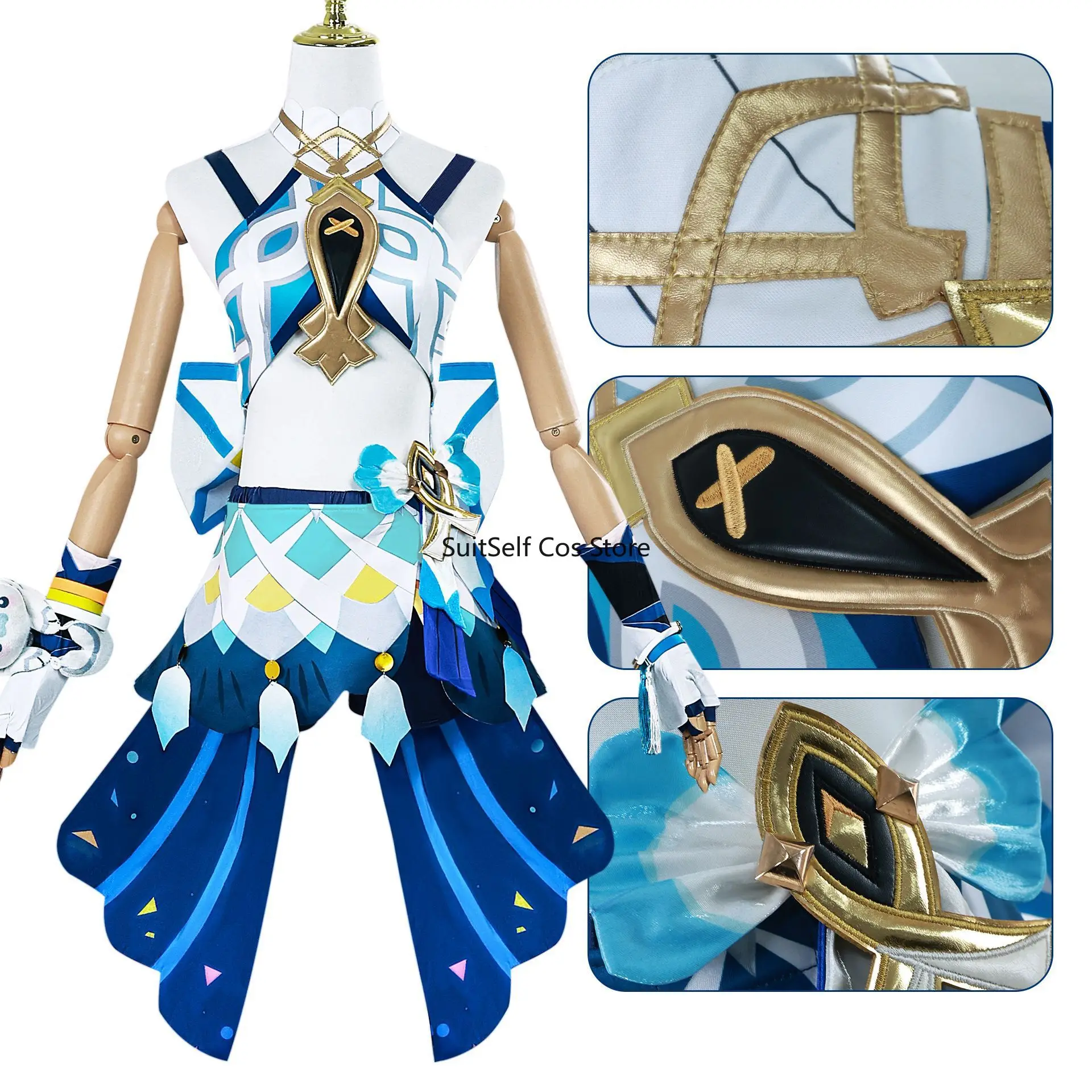 Spel Genshin Impact Cosplay Mualani Cosplay Kostuum Jurk Pruik Schoenen Past Halloween Carnaval Feest Kostuums Voor Vrouwen Kleding